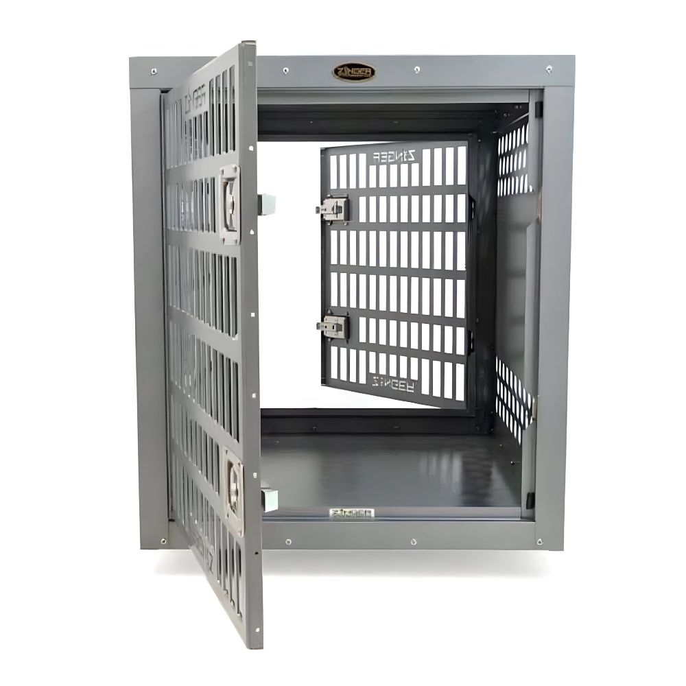 Zinger Professional Dog Aluminum Cage Dog Crate Front Back Entry