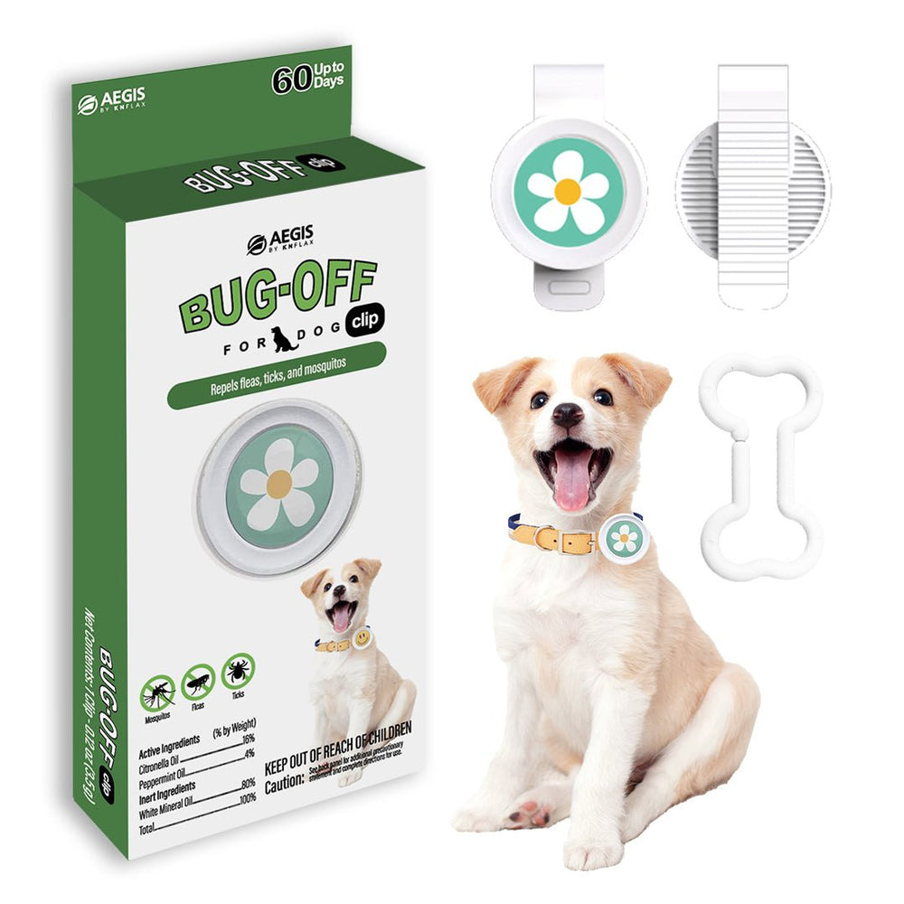 Aegis Bug-Off Clip for Dogs, Repelling Flea, Tick & Mosquito - Daisy