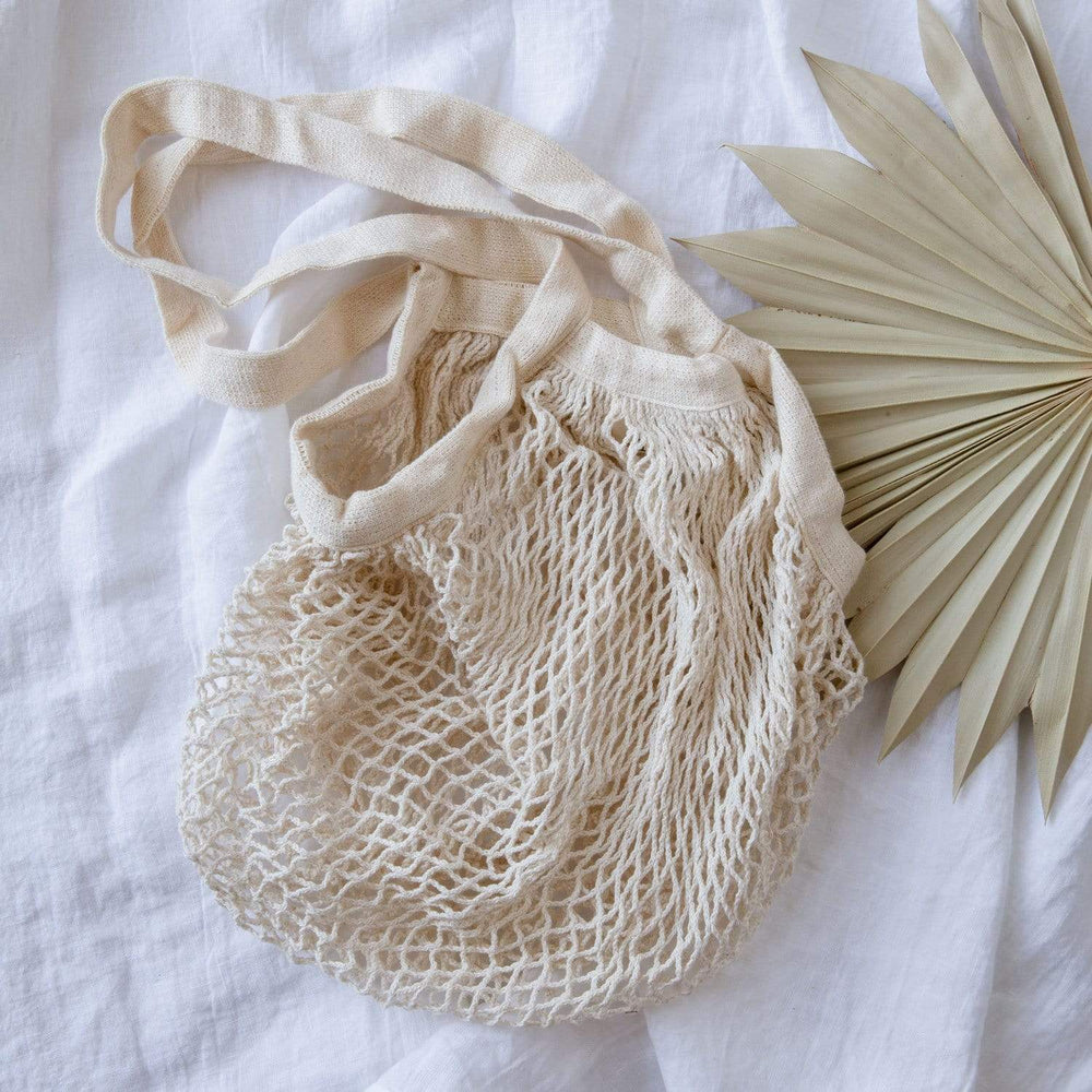 Organic Cotton String Bag - Zero Waste Mesh Bag, Plastic Free, Market Tote