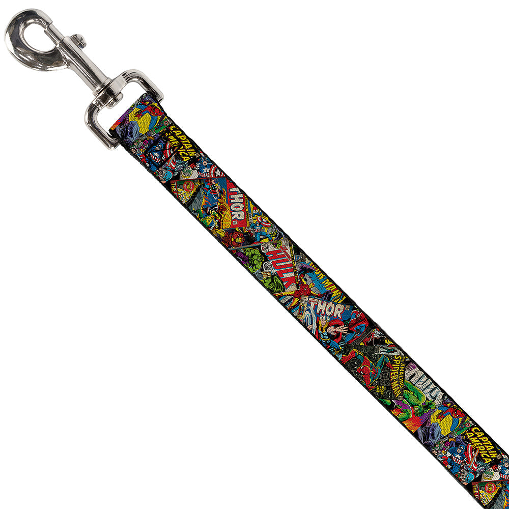 Dog Leash - Retro Marvel Comic Books Stacked CLOSE-UP