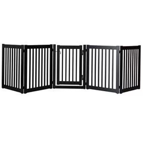 Dynamic Accents Highlander Walk Through Pet Gate 5 Panels Black