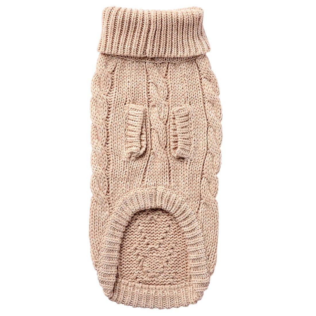 GF PET Chalet Dog Sweater Oatmeal Secure Ribbed Arm Holes