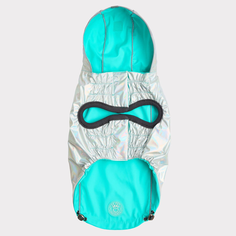 GF PET Dog Reversible Rain Coat Neon Aqua  Quick Easy Fitting