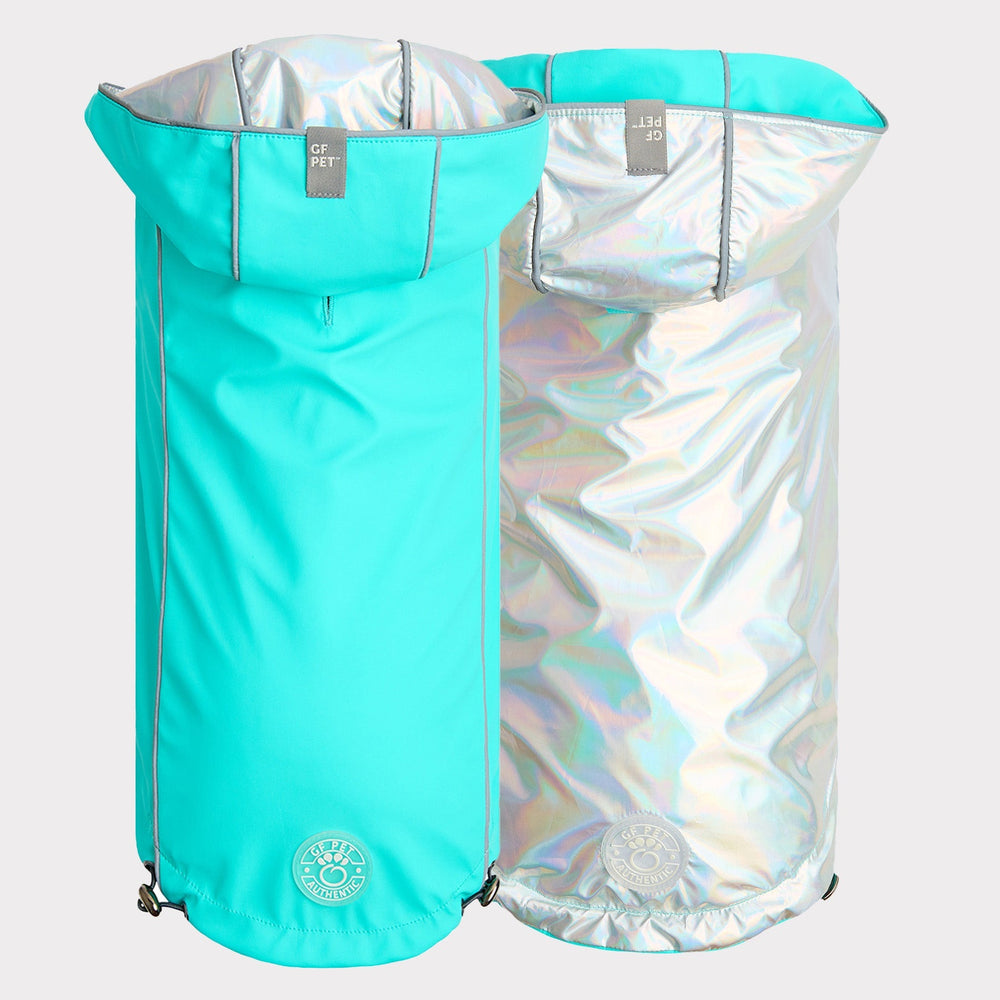 GF PET Dog Reversible Rain Coat Neon Aqua