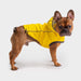 GF PET Dog Reversible Rain Coat Yellow Back Bungee Cord Adjustment