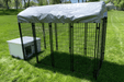 K9 Kennel Store 4' x 8' Value Kennel and Basic Vinyl Dog House Combo Side View Close Cube Dog House