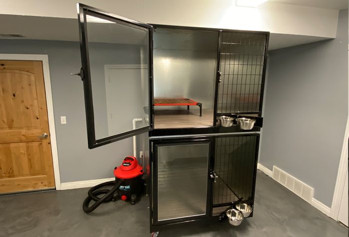 K9 Kennel Store Quick N Clean Single Unit Double Stack Galvanized Kennel Enclosure