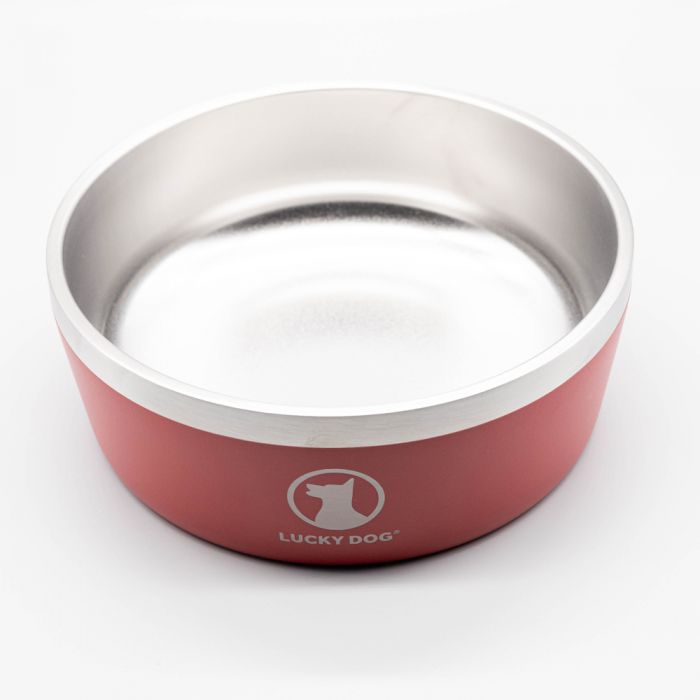 Lucky-Dog-INDULGE™-Double-Wall-Chip-Resistant-Stainless-Steel-Dog-Bowl-Red-Top