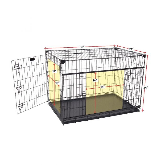 Lucky Dog® Dwell Series™  Rust Resistant Dog Crate with Sliding Side Door 30 size