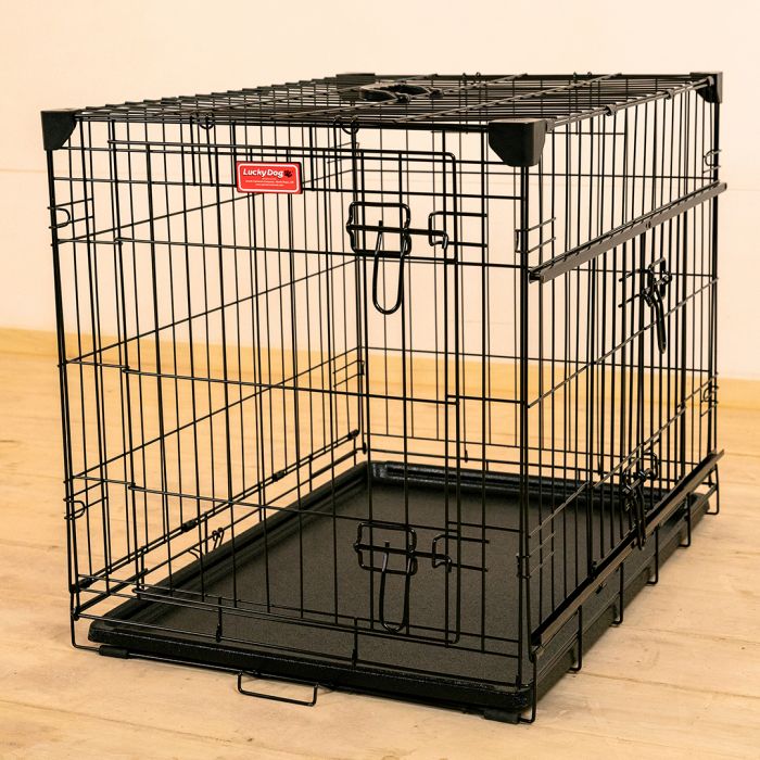 Lucky Dog® Dwell Series™  Rust Resistant Dog Crate with Sliding Side Door E Coating 