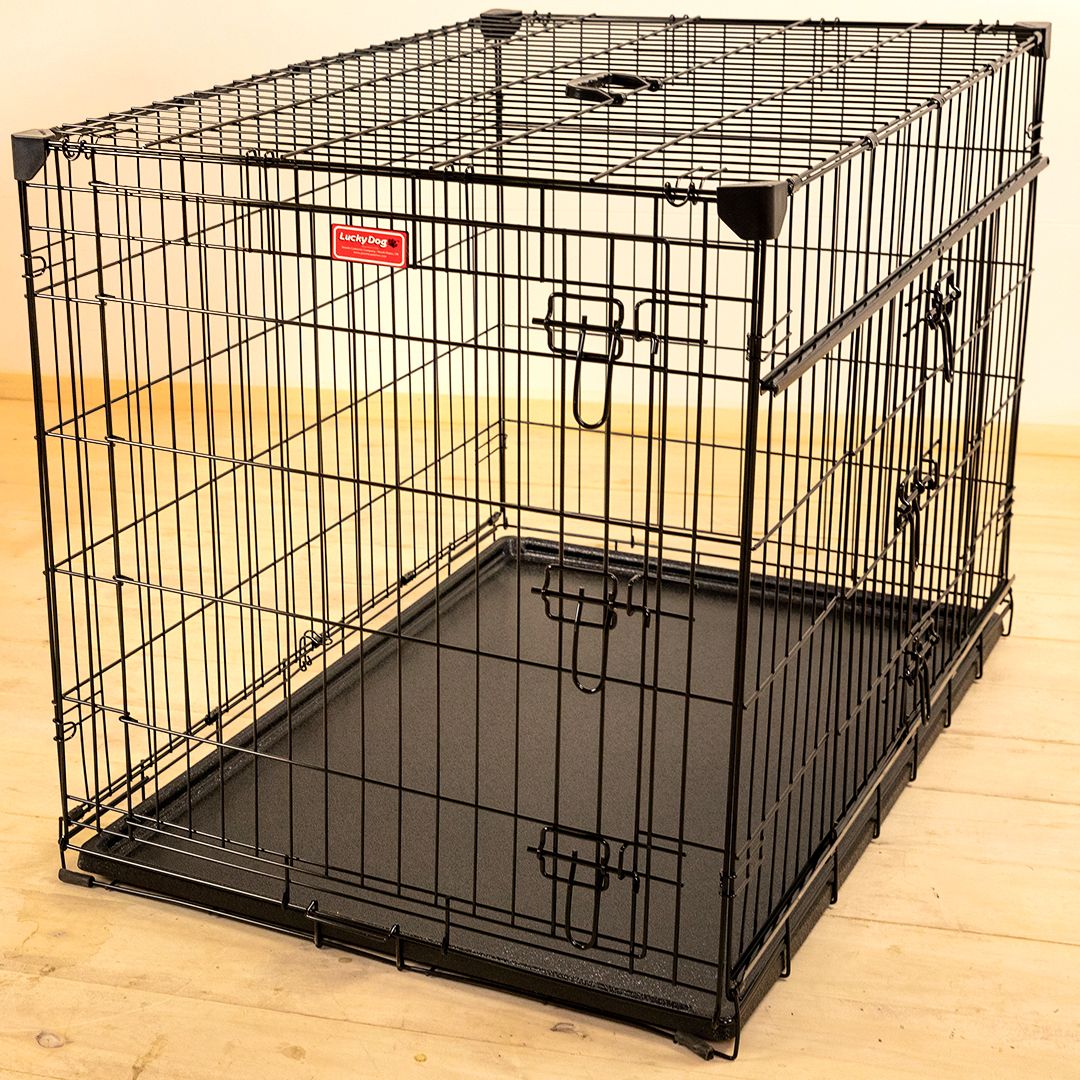 Lucky Dog® Dwell Series™  Rust Resistant Dog Crate with Sliding Side Door Easy Snap On Corner