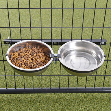 Lucky Dog® Rust Resistant Stainless Steel Double Feeder Static