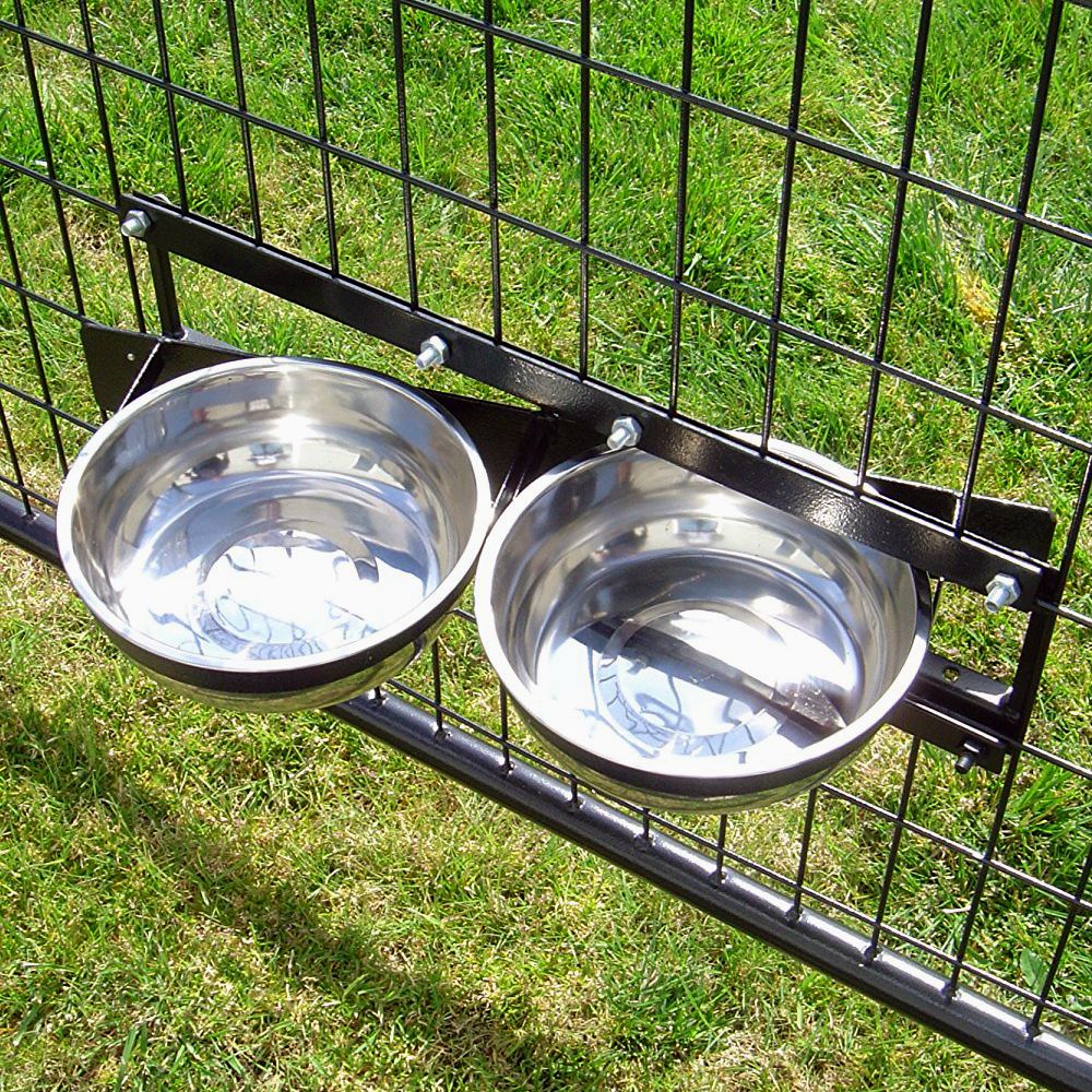 Lucky Dog® Rust Resistant Stainless Steel Double Feeder Sturdy Secure