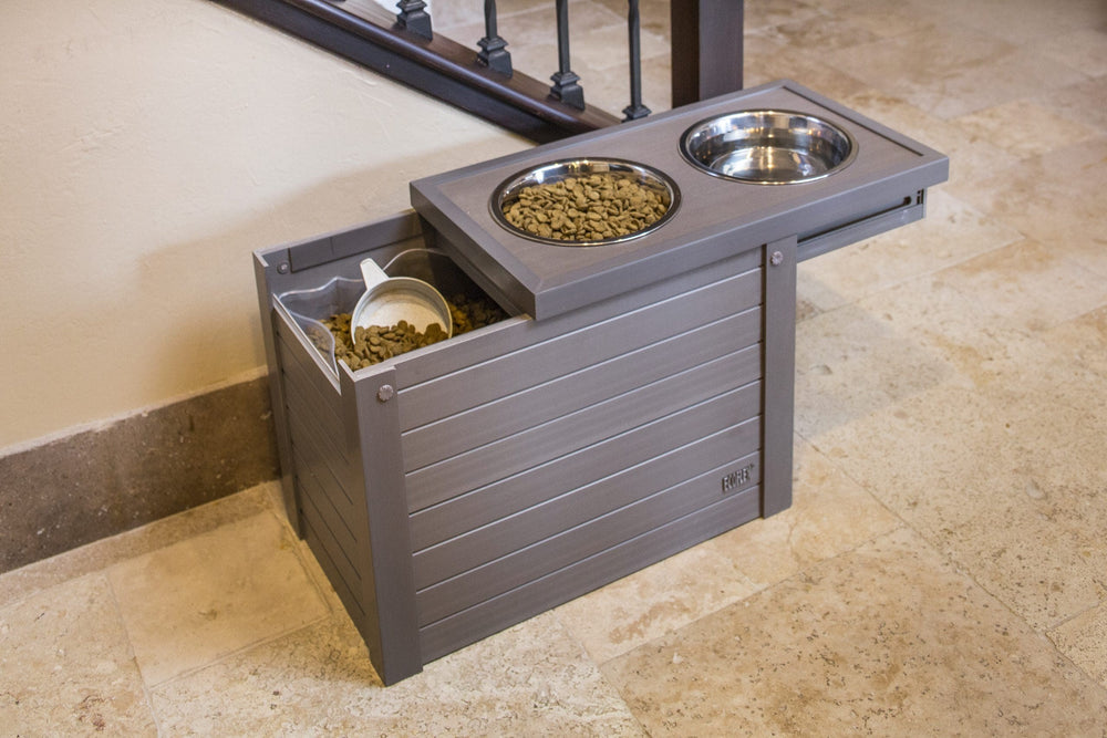 New Age Pet Extra Large Piedmont Pet Diner Nantucket Gray Actual 2