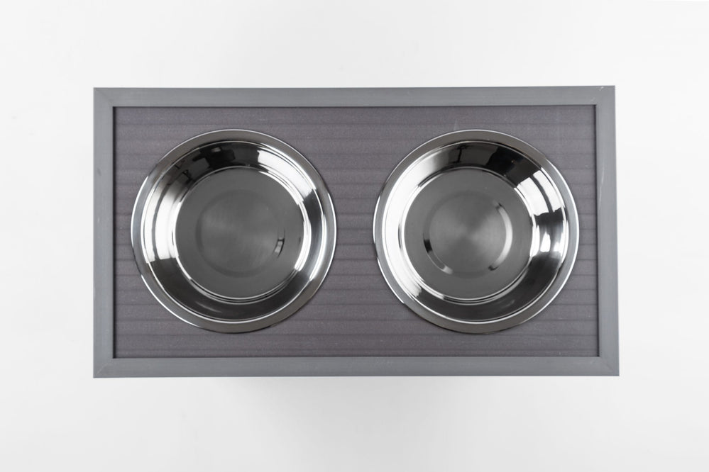 New Age Pet Extra Large Piedmont Pet Diner Nantucket Gray Top View