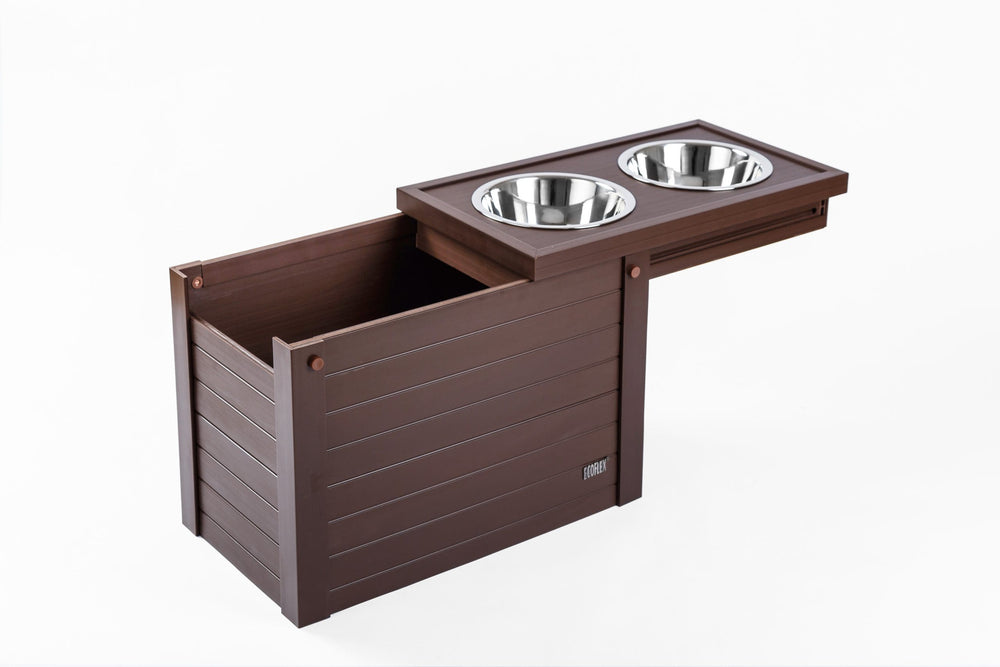 New Age Pet Extra Large Piedmont Pet Diner Russet Open