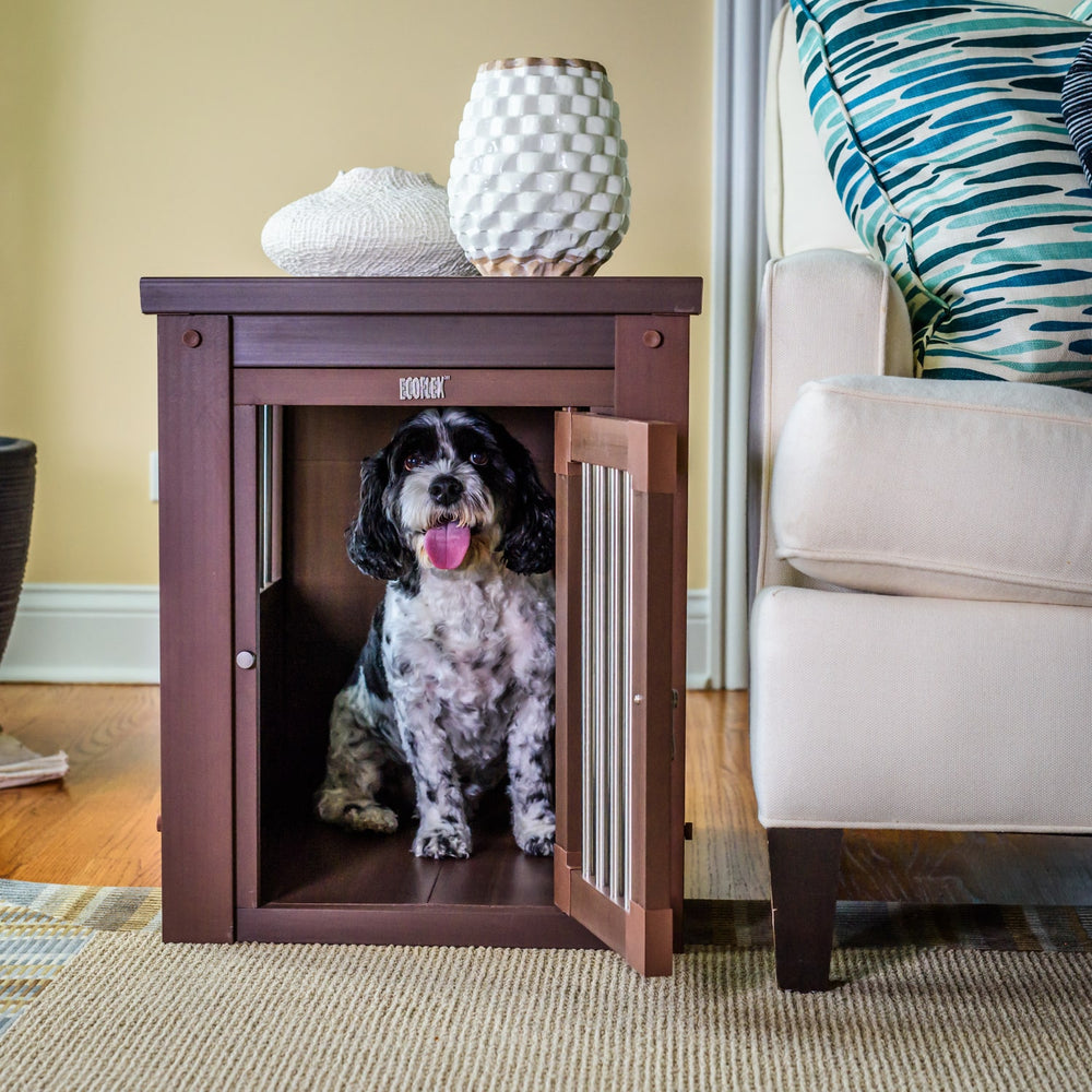 New Age Pet InnPlace Dog Crate with Stainless Steel Spindles Stainless Stylish End Table