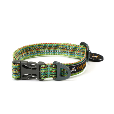 Olly Dog Rescue Collar Prism Green Poly Webbing