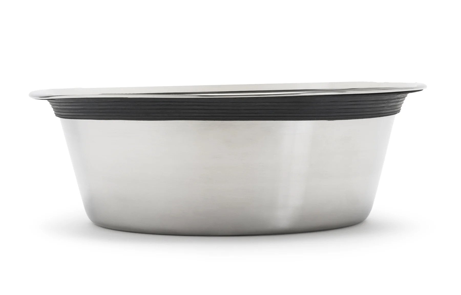 Pets Stop Food Grade Stainless Steel Dog Bowl with Rubber Rim 1 Bowl