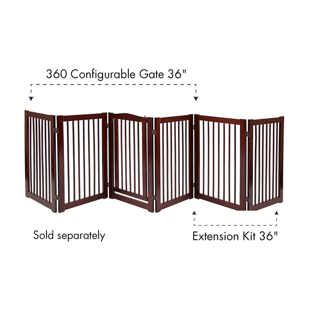 Primetime Petz 360˚ Configurable Dog Gate Extension Kit 36 Inches Walnut Extension Kit Actual