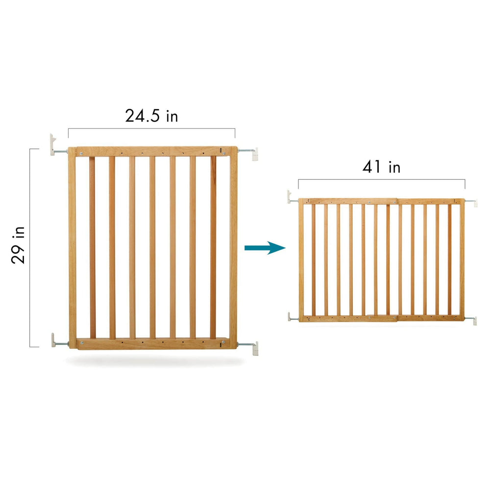 Primetime Petz Safety Mate Expandable Pet Gate Natural Dimensions